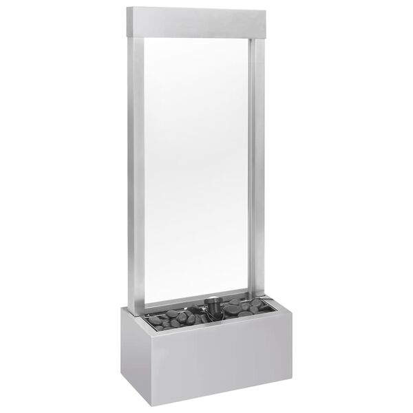 vidaXL Sodo fontanas, sidabrinis, 39x22x108,5cm, nerūdijantis plienas
