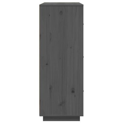 vidaXL Komoda, pilka, 67x40x108,5cm, pušies medienos masyvas