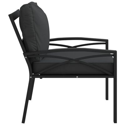 vidaXL Sodo kėdės su pilkomis pagalvėlėmis, 2vnt., 68x76x79cm, plienas