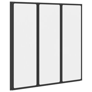 vidaXL Du&scaron;o sienelė Juodas 120 x 2 x 117 cm Aliuminis ir PP