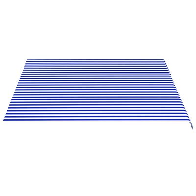 vidaXL Pakaitinis audinys markizei, mėlynos ir baltos spalvos, 4x3,5m
