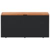 vidaXL Sodo daiktadėžė, juoda, 110x50x54cm, poliratanas ir akacija