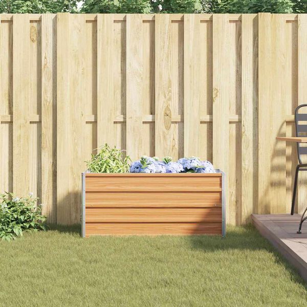 vidaXL Auk&scaron;tas sodo lovelis, sidabrinis, 100x40x45cm, plienas