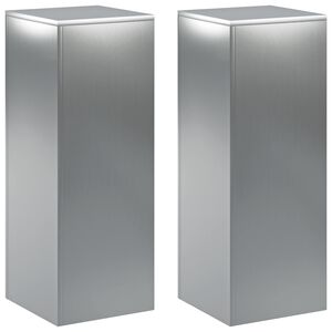 vidaXL Augalų stovas 2 pcs Sidabrinė 30 x 30 x 80 cm