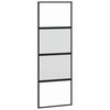 vidaXL Stumdomos durys, juodos, 76x205cm, grūdintas stiklas/aliuminis