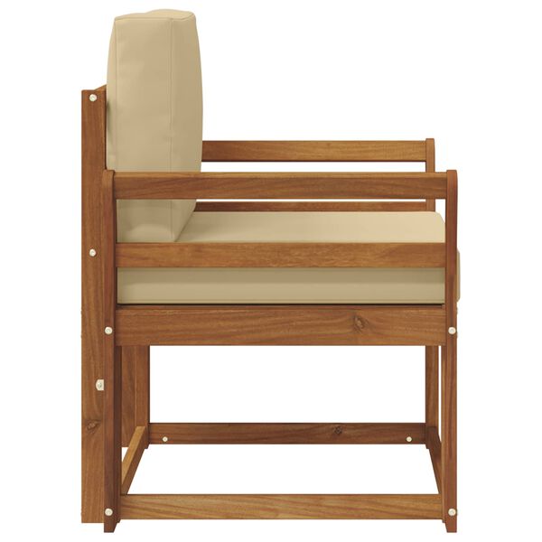 vidaXL Lauko sofa Tvirta akacijos mediena ir poliesteris Natūrali