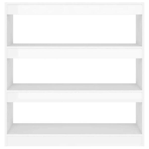 vidaXL Spintelė knygoms/kambario pertvara, balta, 100x30x103cm, blizgi