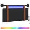 vidaXL Pakabinamas lovos galvūgalis Su LED &scaron;viesa Juoda Antikinis PU