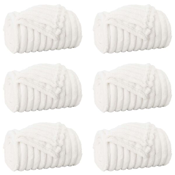 vidaXL Mesti antklodės 6 pcs Balta 150 x 130 cm Flysas