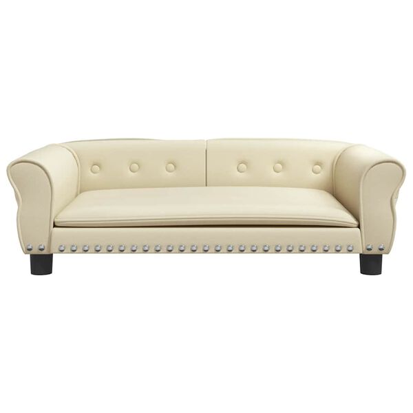 vidaXL Lova &scaron;unims, kreminės spalvos, 95x55x30cm, dirbtinė oda