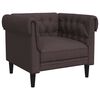 vidaXL Chesterfield krėslas, tamsiai rudos spalvos, audinys