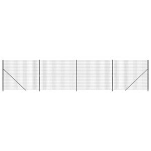 vidaXL Tinklinė tvora su flan&scaron;ais, antracito spalvos, 1,4x10m