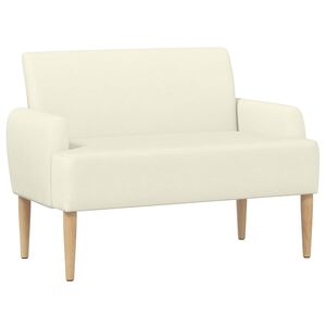 vidaXL Mink&scaron;tas kampas su mygtukų apmu&scaron;alais Kreminė 116 x 67 x 81 cm
