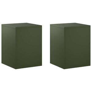 vidaXL Augalų stovas 2 pcs Alyvuogių žalia 30 x 30 x 40 cm Plienas