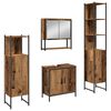 vidaXL Vonios baldų rinkinys su saugykla 4 pcs Ruda 33 x 33 x 185.5 cm