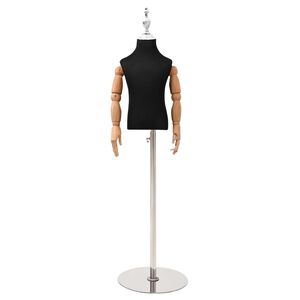 vidaXL Reguliuojamas 120-157 cm manekenas su baze Uniseksas PP Juoda