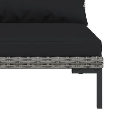 vidaXL Sodo sofos su pagalvėlėmis, 3vnt., pusapvalis poliratanas