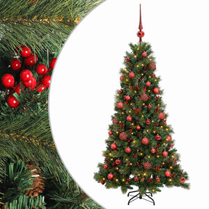 vidaXL Dirbtinė kalėdinė eglutė su rutuliuku 120 cm 150 LED