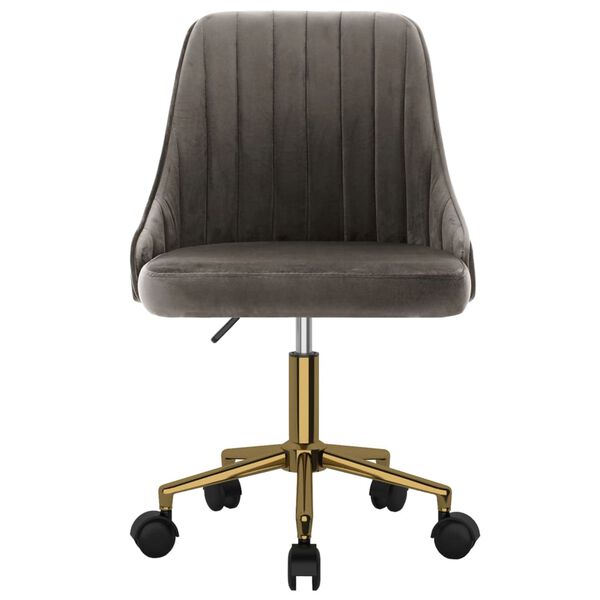 vidaXL Pasukama valgomojo kėdė, tamsiai pilkos spalvos, aksomas