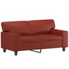vidaXL Dvivietė sofa su pagalvėmis, vyno, 120cm, dirbtinė oda