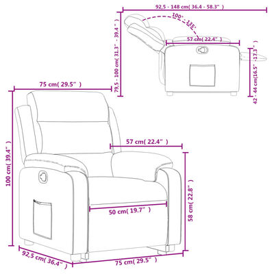 vidaXL Atsistojantis atlošiamas krėslas, šviesiai pilkas, aksomas