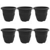 vidaXL Apvalus gėlių vazonas 6 vnt. Juoda &Oslash; 30 x 25 cm Plastmasė
