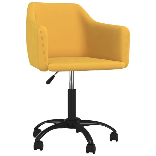 vidaXL Pasukamos valgomojo kėdės, 4vnt., geltonos spalvos, aksomas