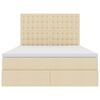 vidaXL Lova su daiktų laikymo vieta ir čiužiniu Kremas 140 x 200 cm