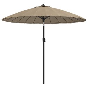 vidaXL Lauko skėtis nuo saulės su aliuminio stulpu, taupe, 270cm