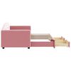 vidaXL Lova su i&scaron;traukiama dalimi/stalčiais, rožinė, 80x200cm, aksomas