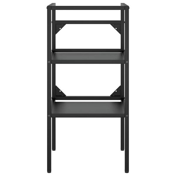 vidaXL Vonios kambario praustuvo rėmas, juodas, 40x38x83cm, geležis