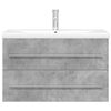 vidaXL Vonios baldų komplektas, 2 dalių, betono pilkas, mediena