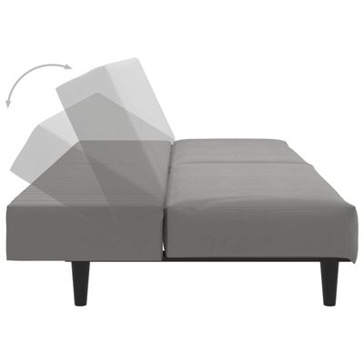 vidaXL Dvivietė sofa-lova, šviesiai pilkos spalvos, aksomas