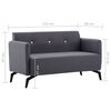 vidaXL Dvivietė sofa, audinio apmušalas, 115x60x67cm, tamsiai pilka