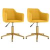 vidaXL Pasukamos valgomojo kėdės, 2vnt., geltonos spalvos, aksomas