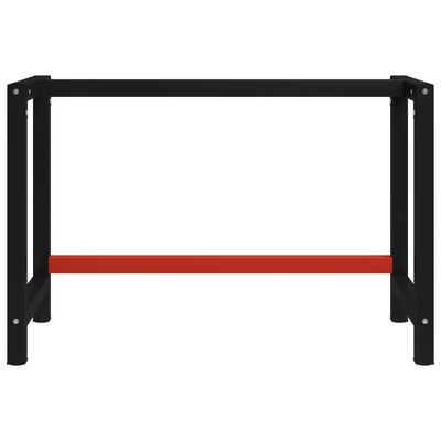 vidaXL Darbastalio rėmas, juodas ir raudonas, 120x57x79cm, metalas