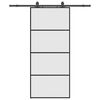 vidaXL Stumdomos durys su įrangos rinkiniu, juodas, 90x205 cm, ESG ir