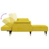 vidaXL L formos sofa-lova, geltonos spalvos, 271x140x70cm, aksomas