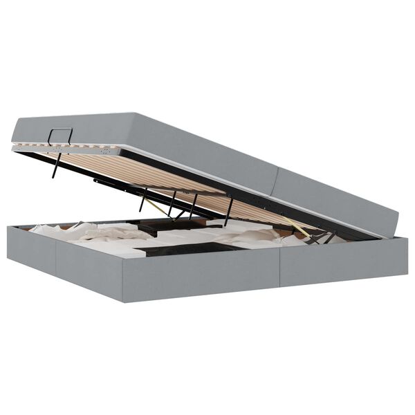 vidaXL Lova su daiktų laikymo vieta ir čiužiniu &Scaron;viesiai pilka