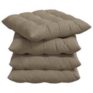 vidaXL Sėdynių pagalvėlės 4 pcs Taupe 40 x 40 x 6 cm Mikropluoštas