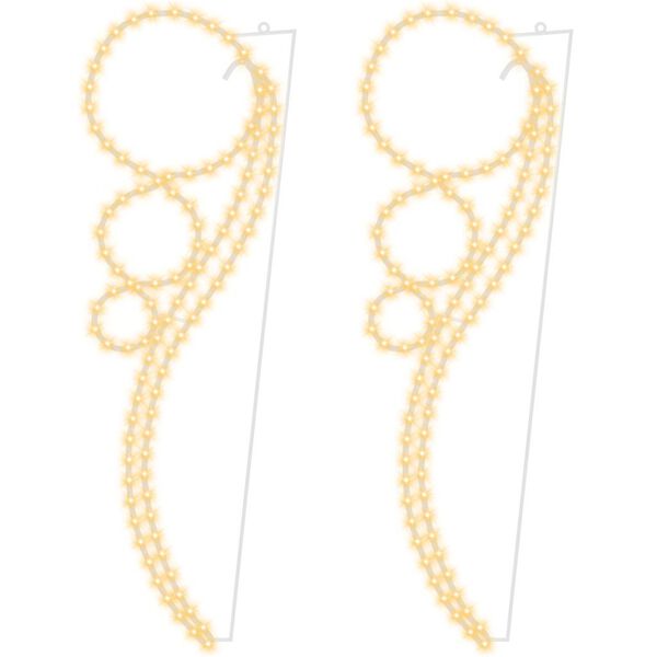 vidaXL Lempučių dekoracijos rutuliai, 2vnt., &scaron;ilti, 111,5x35x4,5cm