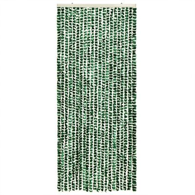 vidaXL Užuolaida nuo musių, žalia ir balta, 100x230cm, šenilis
