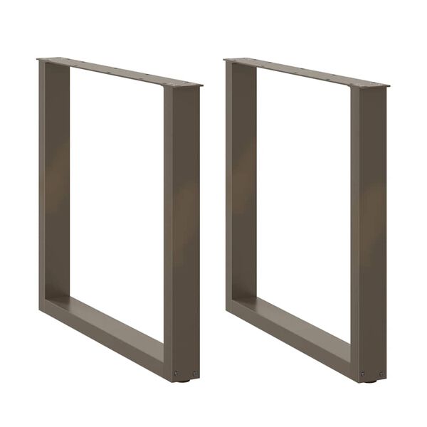 vidaXL Valgomojo stalo kojelės, U formos, 2 vnt., natūralus plienas, 90x(72-73) cm, plienas