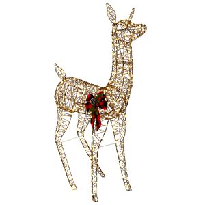 vidaXL 3D Kalėdų elnias LOVIISA 200 LED &Scaron;ilta balta 96 x 40 x 140 cm