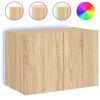 vidaXL Sieninė TV spintelė su LED lemputėmis, ąžuolo, 60x35x41cm