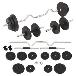 vidaXL &Scaron;tangos ir hantelių rinkinys, 30 kg