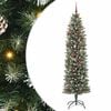 vidaXL Dirbtinis lieknas Kalėdų medis Žalia ir balta 210 cm