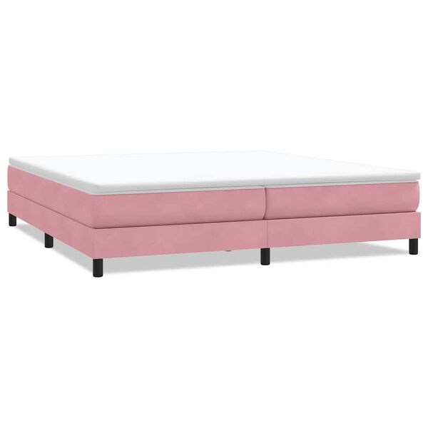 vidaXL Box Spring Lova be čiužinio Rožinė 200x210 cm aksomas
