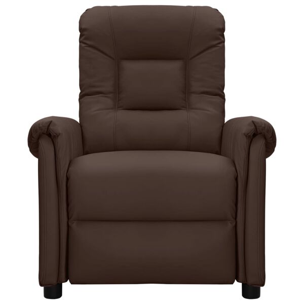 vidaXL Elektrinis masažinis krėslas, rudos spalvos, dirbtinė oda