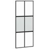 vidaXL Stumdomos durys, juodos, 90x205cm, grūdintas stiklas/aliuminis